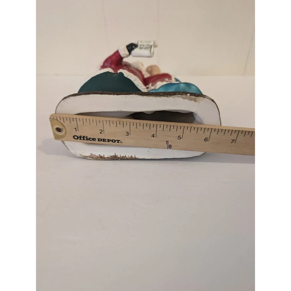Vintage Hand Painted Ceramic Mold Singing Santa & Mrs. Claus Shelf Sitter Decor